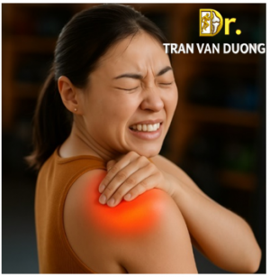 Hình minh họa triệu chứng đau vai trong tổn thương chóp xoay - Bác sĩ CK2 Trần Văn Dương (TP. HCM)